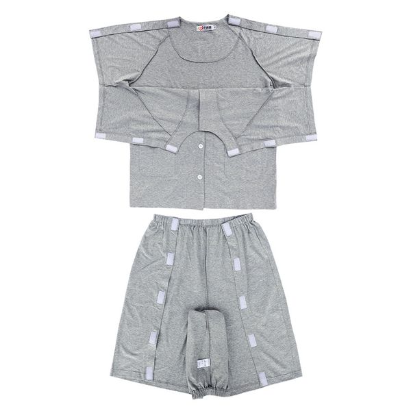 short-sleeved hospital patient outfit as fracture rehabilitation convenient for posrative infusion check/dressing change
short-sleeved hospital patient outfit as fracture rehabilitation convenient for posrative infusion check/dressing change