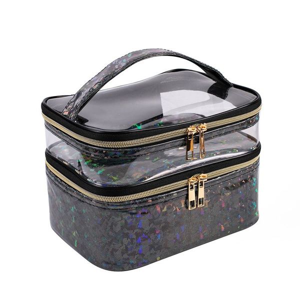 women travel wash glitter clear cosmetic bag double layer waterproof holographic laser zipper organizer makeup bag
women travel wash glitter clear cosmetic bag double layer waterproof holographic laser zipper organizer makeup bag