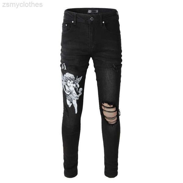 men's jeans men's black streetwear jeans fashion fit hollow out damaged holes printing letters angel pattern printed skinny stretc, Blue
men's jeans men's black streetwear jeans fashion fit hollow out damaged holes printing letters angel pattern printed skinny stretc, Blue