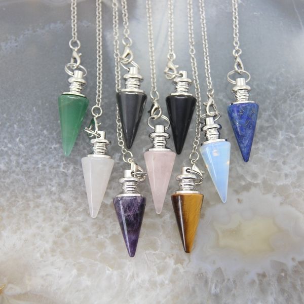 pendant necklaces natural stone amethysts healing pendulum for dowsing spiritual divination cone crystal conical quartz pendants necklace je, Silver
pendant necklaces natural stone amethysts healing pendulum for dowsing spiritual divination cone crystal conical quartz pendants necklace je, Silver