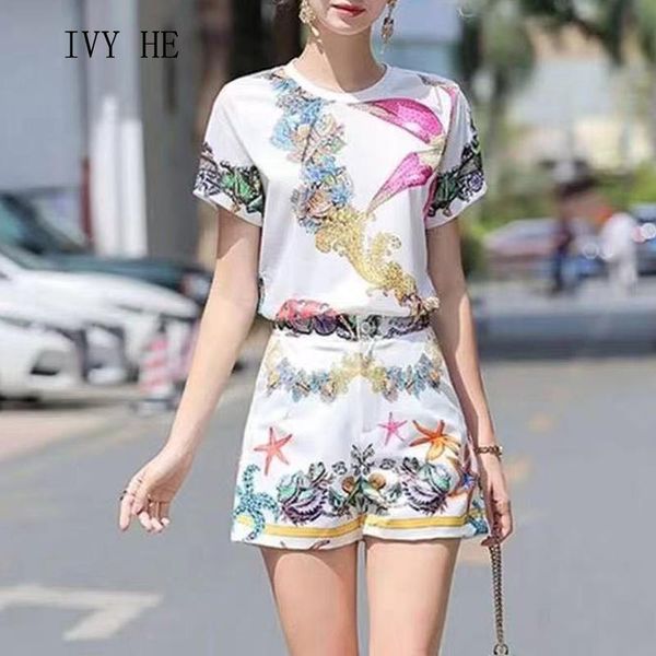 dress ivy he women's clothing summer 2021 designer fashion casual printed sleeve tshirt women's shorts sets 2 pieces, White
dress ivy he women's clothing summer 2021 designer fashion casual printed sleeve tshirt women's shorts sets 2 pieces, White