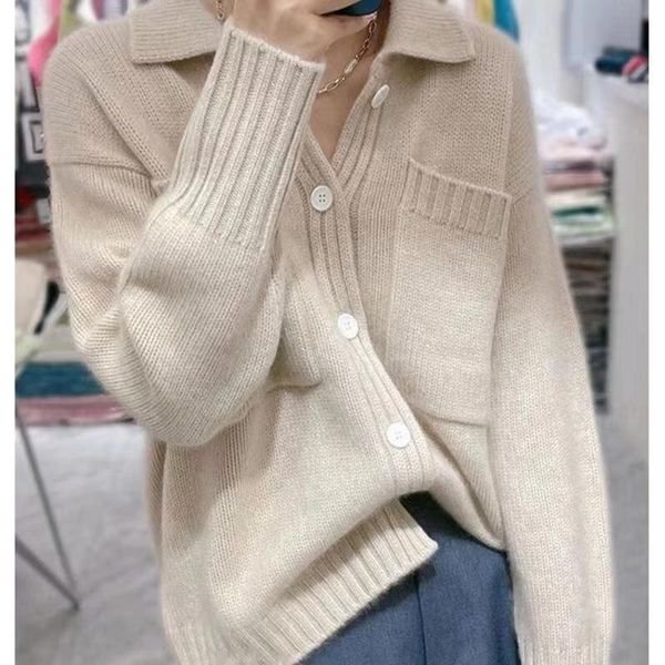 sweaters casual warm lapel 100% pure wool ladies cardigan sweater long sleeve knit jacket women cashmere sweater frseucag brand, White;black
sweaters casual warm lapel 100% pure wool ladies cardigan sweater long sleeve knit jacket women cashmere sweater frseucag brand, White;black