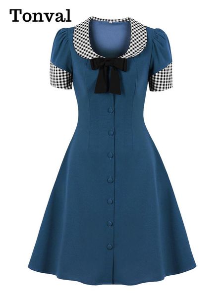 dresses tonval contrast collar and cuff bow front button up aline dress women elegant summer clothes ladies midi dresses vintage, Black;gray
dresses tonval contrast collar and cuff bow front button up aline dress women elegant summer clothes ladies midi dresses vintage, Black;gray