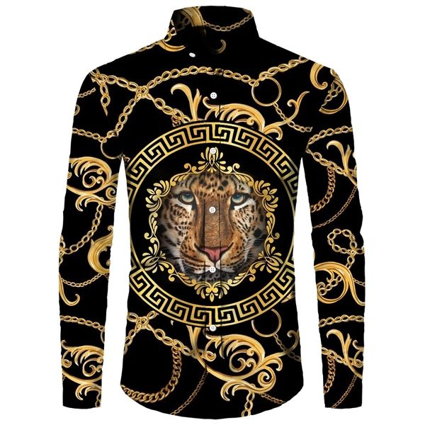men's casual shirts golden lion pattern 3d print men long sleeve turndown collar button fashion baroque style streetwear clothing 2304, White;black
men's casual shirts golden lion pattern 3d print men long sleeve turndown collar button fashion baroque style streetwear clothing 2304, White;black