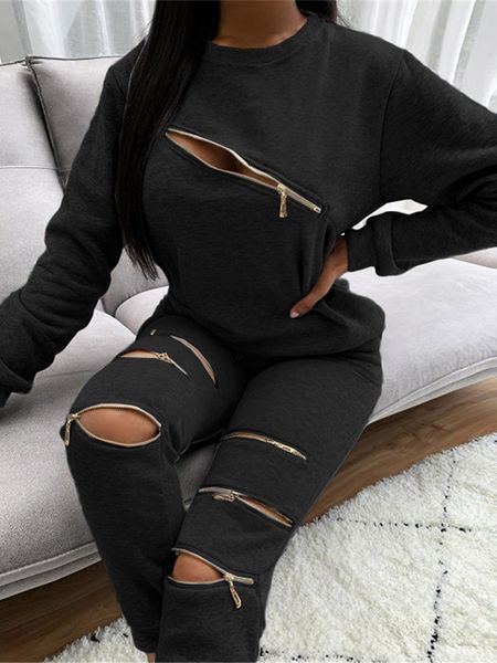 women s two piece pants setelan olahraga musim gugur atasan kaus lengan panjang lubang ritsleting dua potong wanita dan celana jogging pakai, White
women s two piece pants setelan olahraga musim gugur atasan kaus lengan panjang lubang ritsleting dua potong wanita dan celana jogging pakai, White