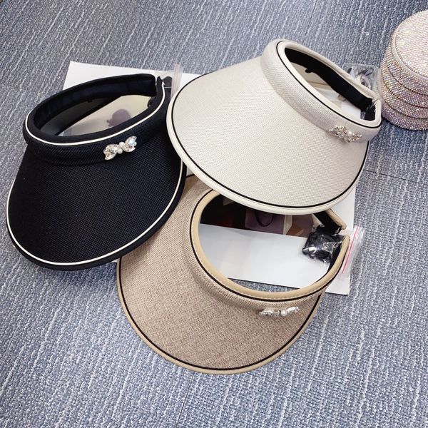 hat female visors heavy industry rhinestone bow sun protection hollow hat black beige khaki tri color hat, Blue;gray
hat female visors heavy industry rhinestone bow sun protection hollow hat black beige khaki tri color hat, Blue;gray