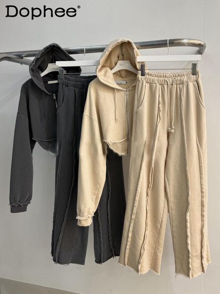 pants 2022 new autumn women tracksuit korean loose straight drawstring casual pants hooded drawstring sweatshirt coat twopiece sets, White
pants 2022 new autumn women tracksuit korean loose straight drawstring casual pants hooded drawstring sweatshirt coat twopiece sets, White