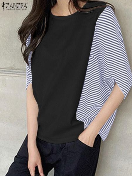 t-shirt zanzea striped print blouse 2022 casual loose summer blusas women half sleeve o neck shirt holiday patchwork tunic blusas mujer, White
t-shirt zanzea striped print blouse 2022 casual loose summer blusas women half sleeve o neck shirt holiday patchwork tunic blusas mujer, White
