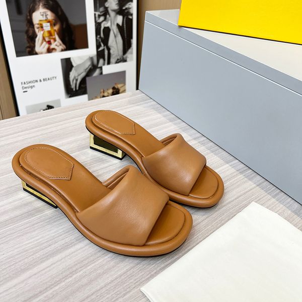 women slippers designer sliders fashion real leather metal chunky heels sandals mules summer open toe solid high-heeled slides, Black
women slippers designer sliders fashion real leather metal chunky heels sandals mules summer open toe solid high-heeled slides, Black