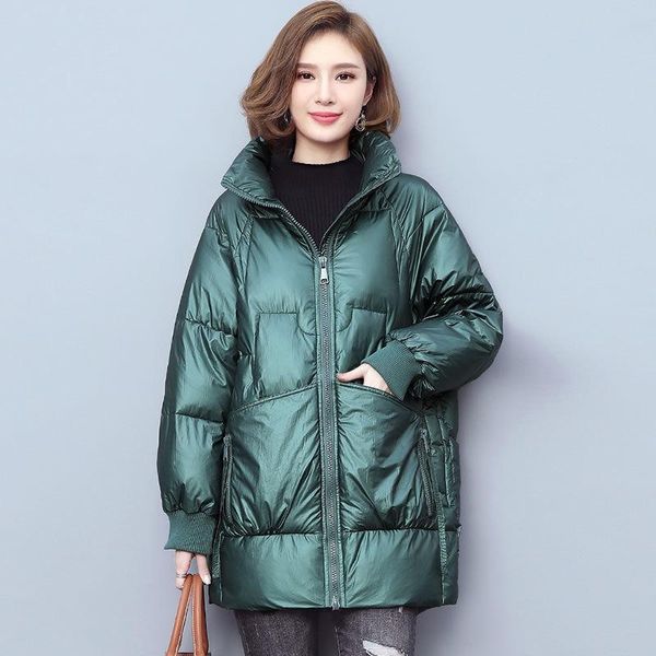 parkas winter korean version of the fashion down jacket women's loose and thin warm midlength down cotton jacket women's solid col, Black
parkas winter korean version of the fashion down jacket women's loose and thin warm midlength down cotton jacket women's solid col, Black