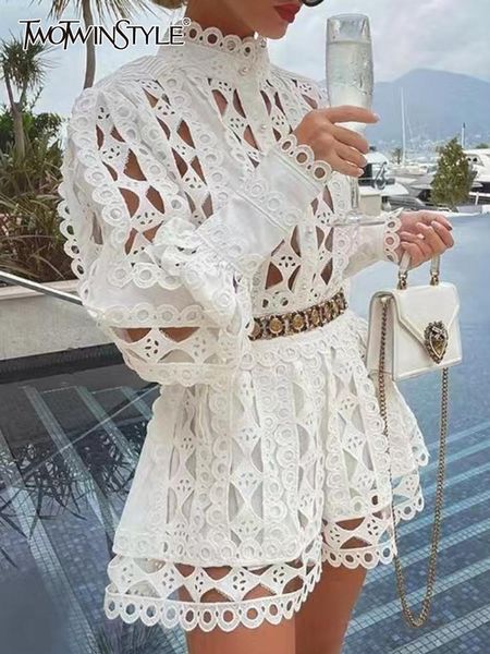 dress twotwinstyle casual solid cut out two piece set for women stand collar long sleeve high waist shorts female sets 2022 style, White
dress twotwinstyle casual solid cut out two piece set for women stand collar long sleeve high waist shorts female sets 2022 style, White