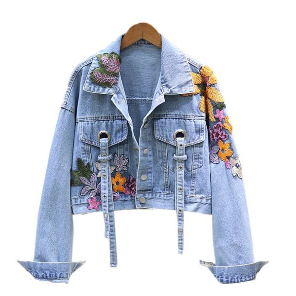 women's jackets autumn denim jacket women flowers embroidery sequins jeans coat loose long sleeve casual student short clothes streetwe, Black;brown
women's jackets autumn denim jacket women flowers embroidery sequins jeans coat loose long sleeve casual student short clothes streetwe, Black;brown