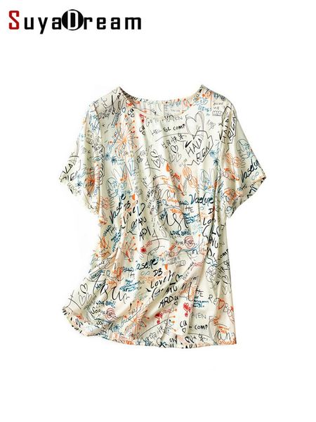 t-shirt suyadream woman printed t shirts 91%silk 9%spandex round neck short sleeved letters tee 2022 summer top, White
t-shirt suyadream woman printed t shirts 91%silk 9%spandex round neck short sleeved letters tee 2022 summer top, White