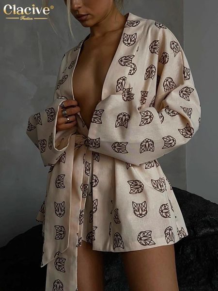 dress clacive fashion loose print 2 piece sets womens outfits casual laceup long sleeve robes with high waist shorts set homewear, White
dress clacive fashion loose print 2 piece sets womens outfits casual laceup long sleeve robes with high waist shorts set homewear, White