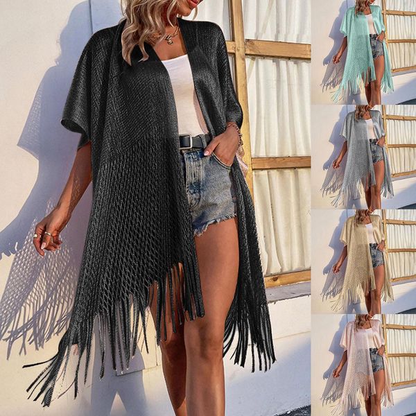 sweaters knitted hollow casual cardigan sun protection beach fringed cape smock coat rainbow women summer solid kimono tassel shirt top, White;black
sweaters knitted hollow casual cardigan sun protection beach fringed cape smock coat rainbow women summer solid kimono tassel shirt top, White;black