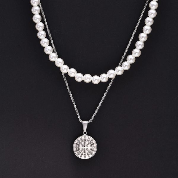 pendant necklaces vnox men layered necklaces 8mm simulated pearl beads chain choker guide compass pendant with rope box cuban chain collar 2, Silver
pendant necklaces vnox men layered necklaces 8mm simulated pearl beads chain choker guide compass pendant with rope box cuban chain collar 2, Silver