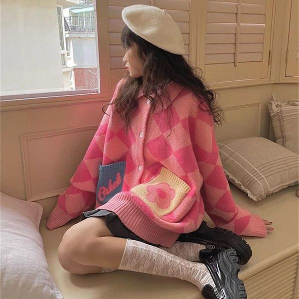 sweaters plaid cardigan girl sweet jacket thick college style coat green pink women knit sweater warm with pocket 2022 new year wear, White;black
sweaters plaid cardigan girl sweet jacket thick college style coat green pink women knit sweater warm with pocket 2022 new year wear, White;black