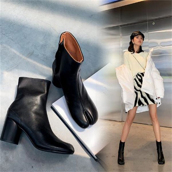 new style women boots design tabi boot split toe chunky high heel genuine leather zapatos mujer fashion womens shoes botas mujer, Black
new style women boots design tabi boot split toe chunky high heel genuine leather zapatos mujer fashion womens shoes botas mujer, Black