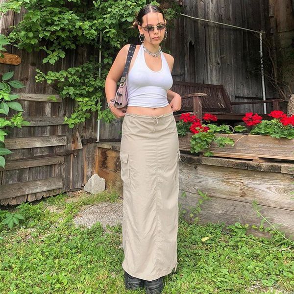 dresses 2022 summer y2k casual long cargo skirts women solid baggy low waist midi skirts pockets streetwear chic vacation outfits, White;black
dresses 2022 summer y2k casual long cargo skirts women solid baggy low waist midi skirts pockets streetwear chic vacation outfits, White;black