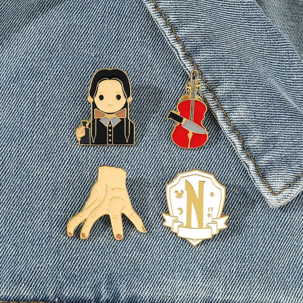 wednesday metal badge wednesday adams family pet hand personalized creativity dark brooch pin, Blue
wednesday metal badge wednesday adams family pet hand personalized creativity dark brooch pin, Blue