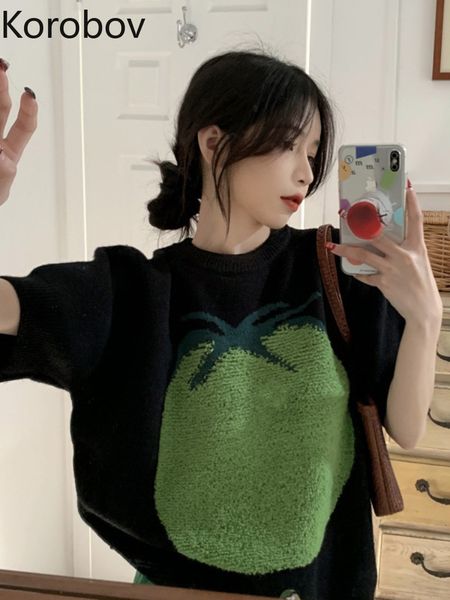 women's t-shirt korobov korean y2k clothes vintage knitwears short sleeve crop black short sleeve t-shirts loose fashion camisetas 230, White
women's t-shirt korobov korean y2k clothes vintage knitwears short sleeve crop black short sleeve t-shirts loose fashion camisetas 230, White