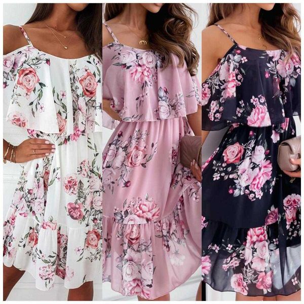 womens summer chiffon casual dresses printed off the shoulder strap loose lotus, Black;gray
womens summer chiffon casual dresses printed off the shoulder strap loose lotus, Black;gray