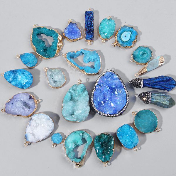 pendant necklaces 1pc natural trendy blue druzy quartz pendant raw stone crystal agates connector charms for diy necklace bracelet jewelry m, Silver
pendant necklaces 1pc natural trendy blue druzy quartz pendant raw stone crystal agates connector charms for diy necklace bracelet jewelry m, Silver