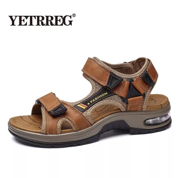 sandals brand summer men's sandals genuine leather men slippers gladiator men beach sandals soft comfortable outdoors wading shoes 38-4, Black
sandals brand summer men's sandals genuine leather men slippers gladiator men beach sandals soft comfortable outdoors wading shoes 38-4, Black