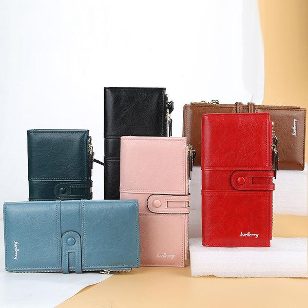 lady long leather wallet women korean style card holder classic female purse wallet double zipper, Red;black
lady long leather wallet women korean style card holder classic female purse wallet double zipper, Red;black