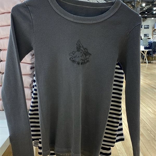 women's t-shirt angel embroidery ribbed t-shirts women retro streetwear cotton round neck long sleeve t shirt female autumn sweet chic, White
women's t-shirt angel embroidery ribbed t-shirts women retro streetwear cotton round neck long sleeve t shirt female autumn sweet chic, White