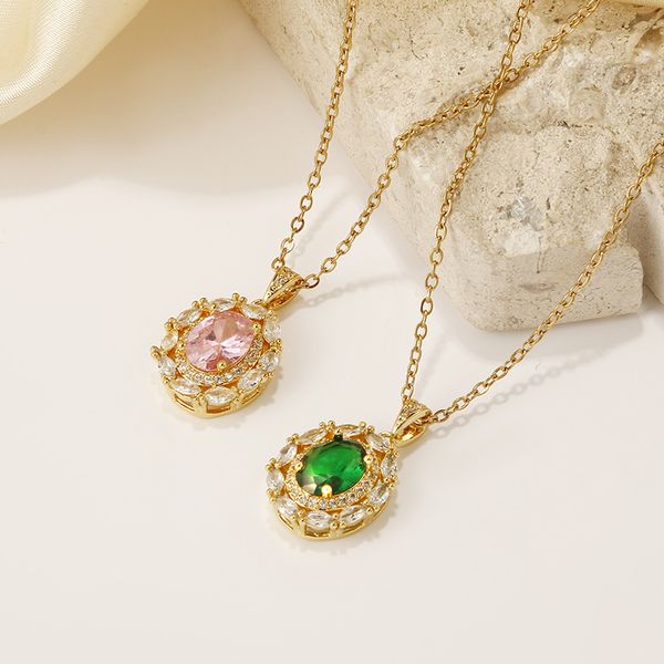 vintage senior sense brass plated real gold zircon pendant women's necklace titanium steel chain clavicle chain micro inset accessories, Silver
vintage senior sense brass plated real gold zircon pendant women's necklace titanium steel chain clavicle chain micro inset accessories, Silver
