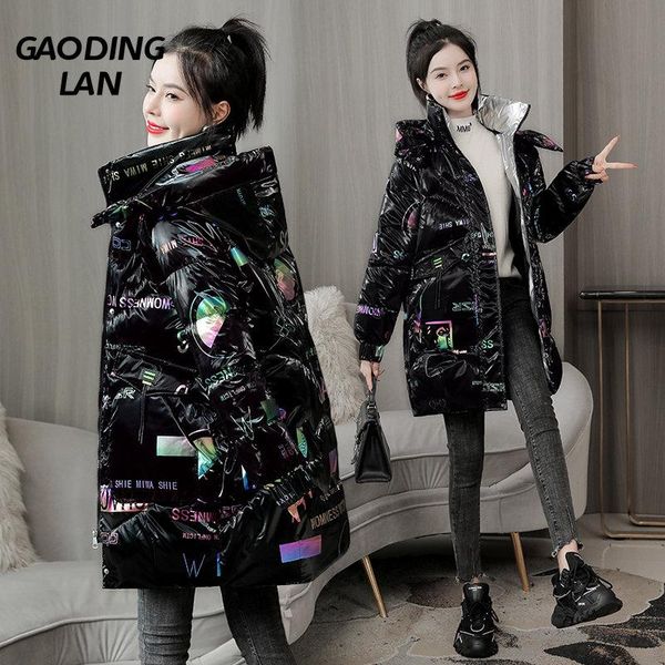 leather women long sleeve bright letter zipper winter hooded parkas mid length thick warm cotton padded jacket large size female coat, Black
leather women long sleeve bright letter zipper winter hooded parkas mid length thick warm cotton padded jacket large size female coat, Black