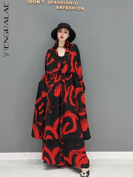 dress shengpalae fashion red printed vneck loose single breasted long shirt and high waist loose straight pants two pcs sets 5e8982, White
dress shengpalae fashion red printed vneck loose single breasted long shirt and high waist loose straight pants two pcs sets 5e8982, White