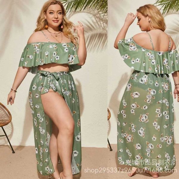 fat pok 2023 large size swimwear printed ruffles three piece skirt style bikini women's swimwear
fat pok 2023 large size swimwear printed ruffles three piece skirt style bikini women's swimwear