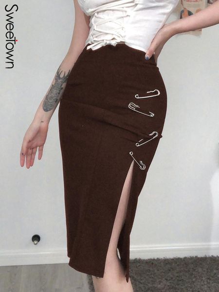 dresses sweetown black slim elegant fashion office lady midi skirt high waist slit korean fashion midcalf skirts womens club outfits, White;black
dresses sweetown black slim elegant fashion office lady midi skirt high waist slit korean fashion midcalf skirts womens club outfits, White;black