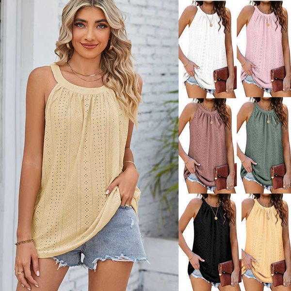 women's camisole undershirt 2023 summer europe and the united states loose round neck pleated hole undershirt sleeveless camisole t-shi, White
women's camisole undershirt 2023 summer europe and the united states loose round neck pleated hole undershirt sleeveless camisole t-shi, White