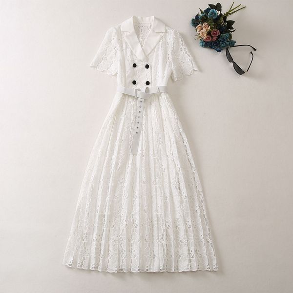 lace dress 2023 summer new european and american feng shui dissolved flower fabric fashion polo neck front button back waist slim large swin, Black
lace dress 2023 summer new european and american feng shui dissolved flower fabric fashion polo neck front button back waist slim large swin, Black
