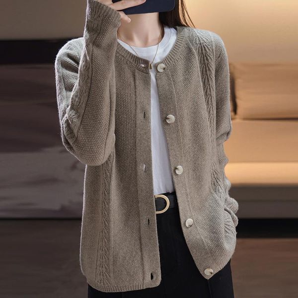 sweaters 100% pure wool sweater women's 2022 autumn and winter new loose round neck cardigan casual knitted warm women's large siz, White;black
sweaters 100% pure wool sweater women's 2022 autumn and winter new loose round neck cardigan casual knitted warm women's large siz, White;black