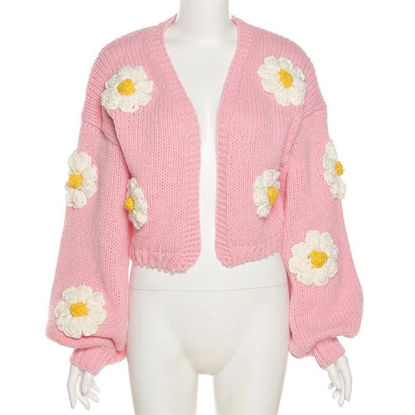 sweaters 2022 women's fashion knitting coat puff long sleeve cardigan manual puffs color flowers sweater female outerwear loose, White;black
sweaters 2022 women's fashion knitting coat puff long sleeve cardigan manual puffs color flowers sweater female outerwear loose, White;black