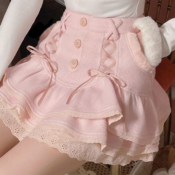 dresses japanese kawaii lolita mini skirt women lace casual elegant sweet female knitted skirt high waist bandage korean skirt 2022 new, Black;gray
dresses japanese kawaii lolita mini skirt women lace casual elegant sweet female knitted skirt high waist bandage korean skirt 2022 new, Black;gray