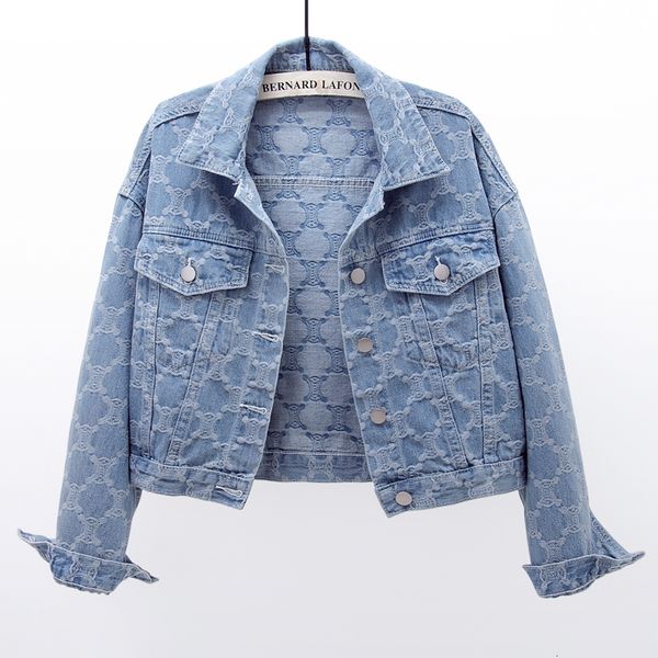women's jackets light blue embroidery jacquard denim jacket coat women slim short cowboy outwear spring korean long sleeve jeans jacket, Black;brown
women's jackets light blue embroidery jacquard denim jacket coat women slim short cowboy outwear spring korean long sleeve jeans jacket, Black;brown