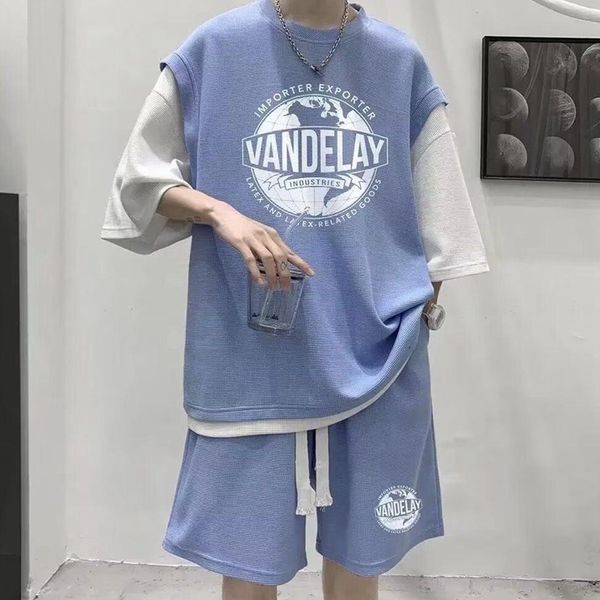 men's tracksuits waffle set lengan pendek untuk anak laki laki dua potong t shirt longgar setengah liburan gaya jepang musim panas 2304, Gray
men's tracksuits waffle set lengan pendek untuk anak laki laki dua potong t shirt longgar setengah liburan gaya jepang musim panas 2304, Gray