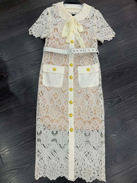beige lace dress cut 2023 fashion new water soluble flower fabric lapel neckline tie bow tie (detachable) front pin button waist show thin w, Black;gray
beige lace dress cut 2023 fashion new water soluble flower fabric lapel neckline tie bow tie (detachable) front pin button waist show thin w, Black;gray