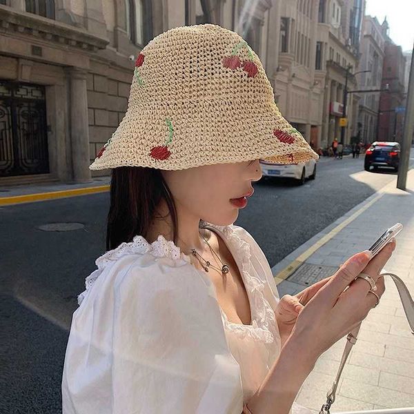 wide brim hats new 2022 japan korea crochet beach straw hat women summer cherry hat sunshade fisherman hat breathable bucket hat aa230426, Blue;gray
wide brim hats new 2022 japan korea crochet beach straw hat women summer cherry hat sunshade fisherman hat breathable bucket hat aa230426, Blue;gray