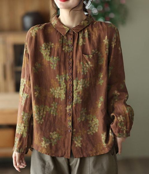 shirts 2022new women linen shirts autumn vintage print loose singlebreasted pocket female tide, White
shirts 2022new women linen shirts autumn vintage print loose singlebreasted pocket female tide, White