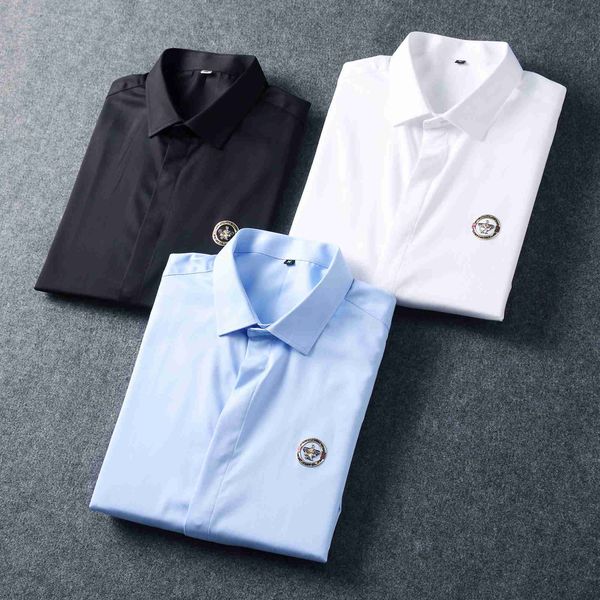 men's shirt designer brand spring and autumn new men's fashion elegant and elegant classic black and white green european and amer, White;black 
men's shirt designer brand spring and autumn new men's fashion elegant and elegant classic black and white green european and amer, White;black