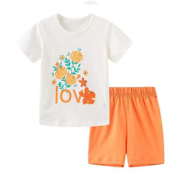 clothing sets boutique manufacturers wholesale summer knitted white letters flowers print orange round neck girls short set
clothing sets boutique manufacturers wholesale summer knitted white letters flowers print orange round neck girls short set