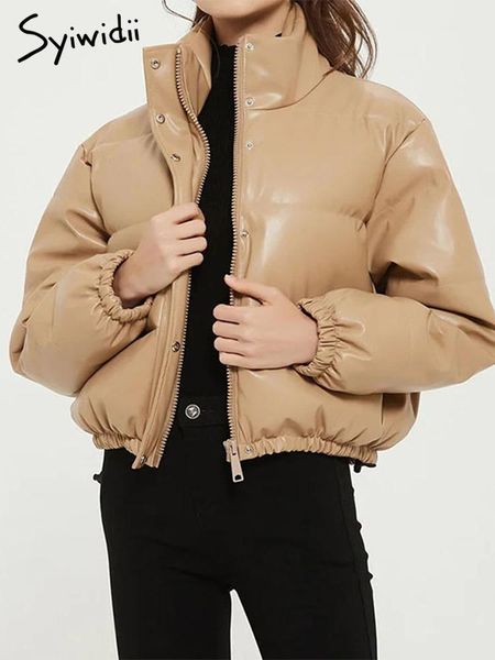 leather syiwidii crop puffer jacket women pu leather coats fall winter 2022 button down stand collar thicken warm parkas ladies outwear, Black
leather syiwidii crop puffer jacket women pu leather coats fall winter 2022 button down stand collar thicken warm parkas ladies outwear, Black