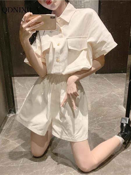 dress 2022 summer korean fashion sweet women shorts set casual elegant slim short sleeve shirt high waist wide leg shorts 2piece set, White
dress 2022 summer korean fashion sweet women shorts set casual elegant slim short sleeve shirt high waist wide leg shorts 2piece set, White