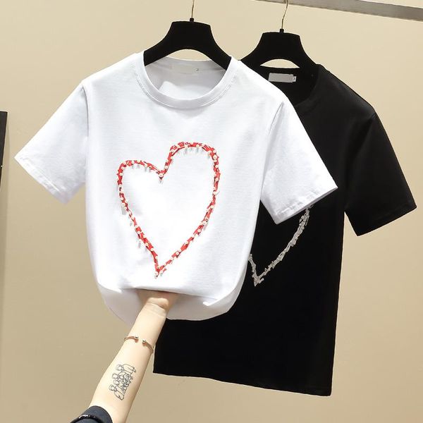 t-shirt short sleeve t shirt women clothing casual summer female tshirt love beading korean fahsion cotton tee shirt white 2021
t-shirt short sleeve t shirt women clothing casual summer female tshirt love beading korean fahsion cotton tee shirt white 2021